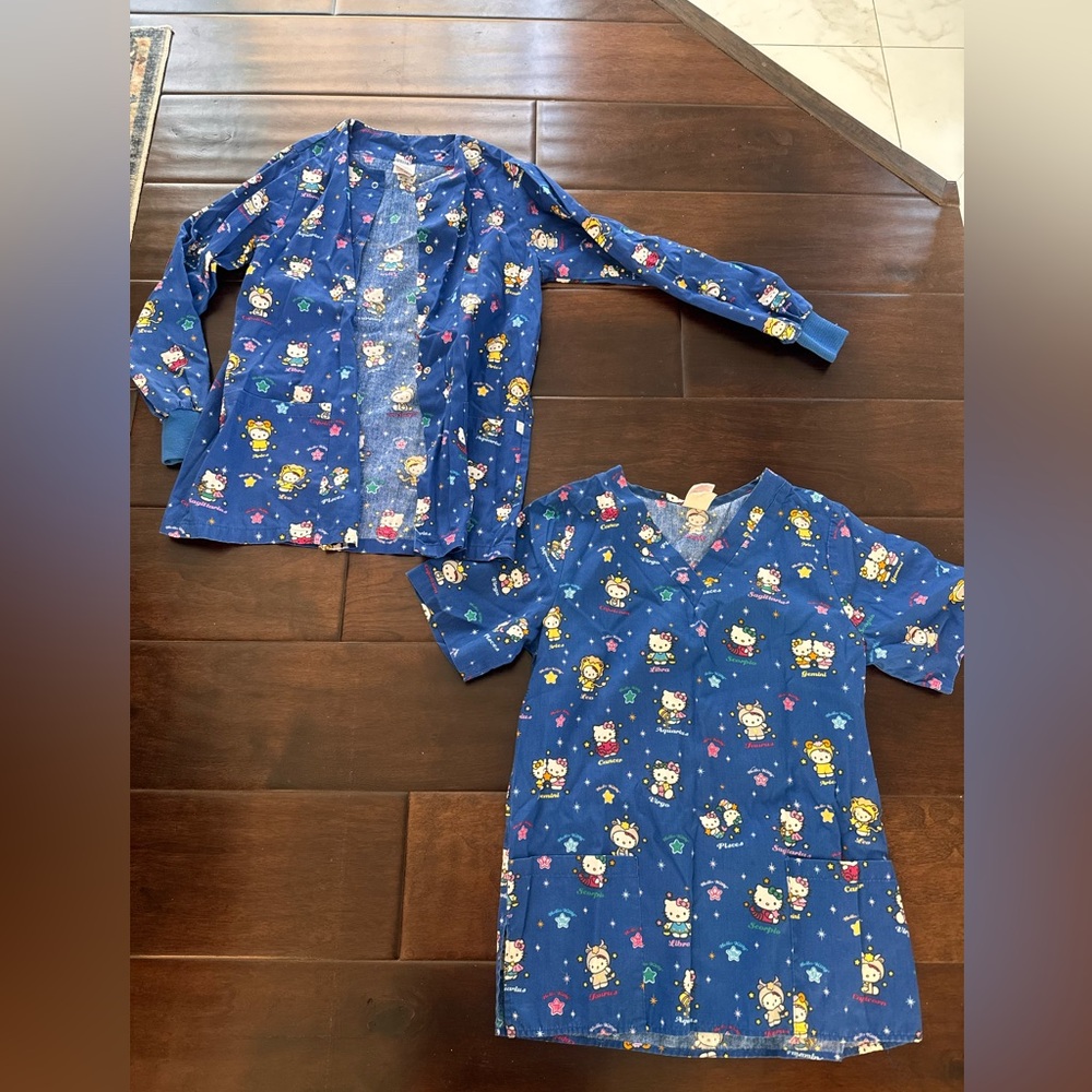 Hello Kitty Zodiac Scrub Top and Jacket